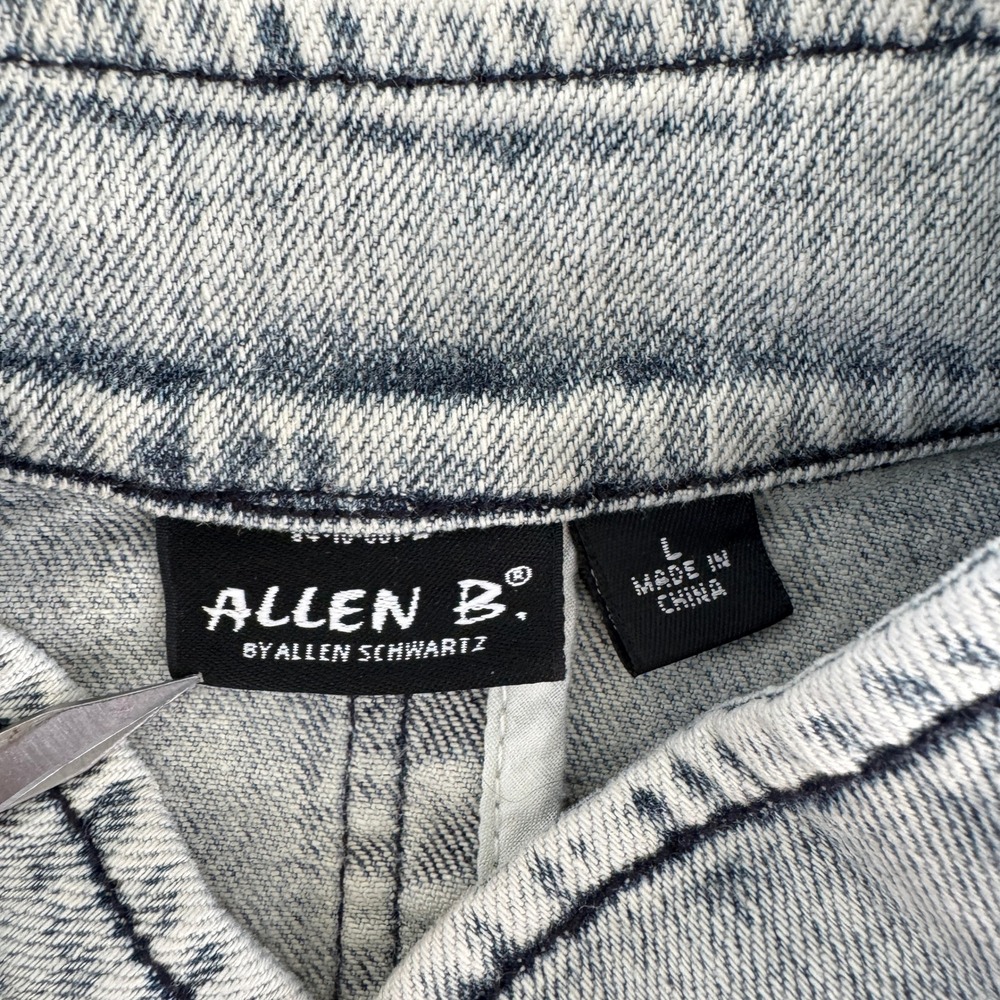 Allen B Acid Wash Military Denim Jacket L Frog Closure Y2K Steampunk Victorian - Picture 7 of 13